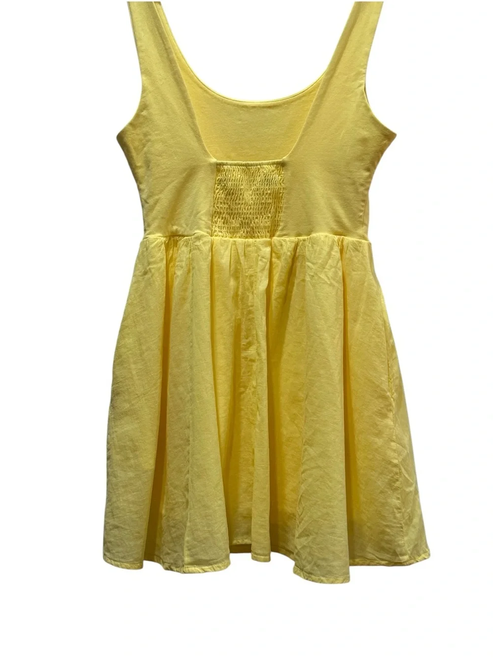 UO Silence + Noise Y2K Style Mini Dress Small NWOT Butter Yellow Skater Babydoll